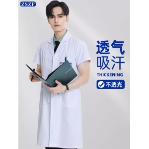 白大褂男医生白大衣短袖护士工作服